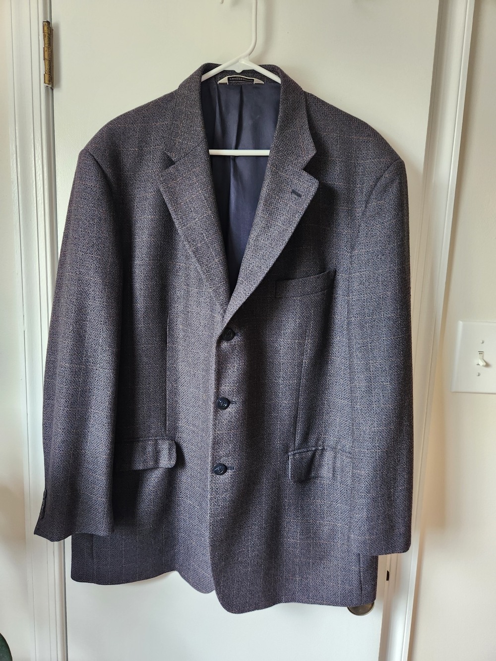 Pronto Uomo Navy Blue Silk & Wool Blend Blazer Sport Coat Jacket Men's 48 Reg